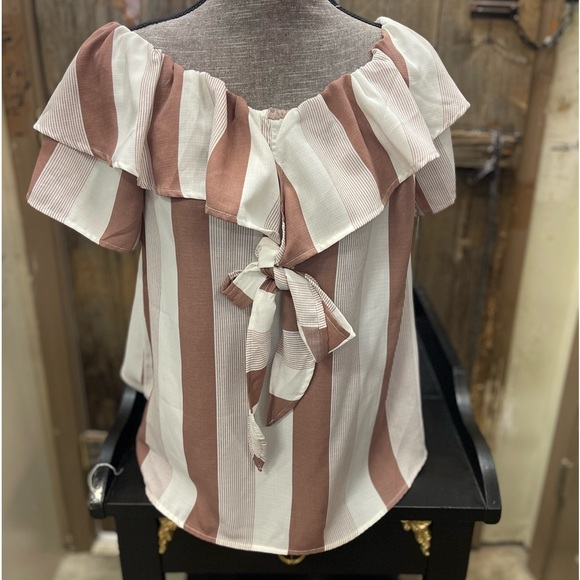 Willow & Root brown and white blouse - Picture 3 of 7